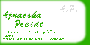ajnacska preidt business card